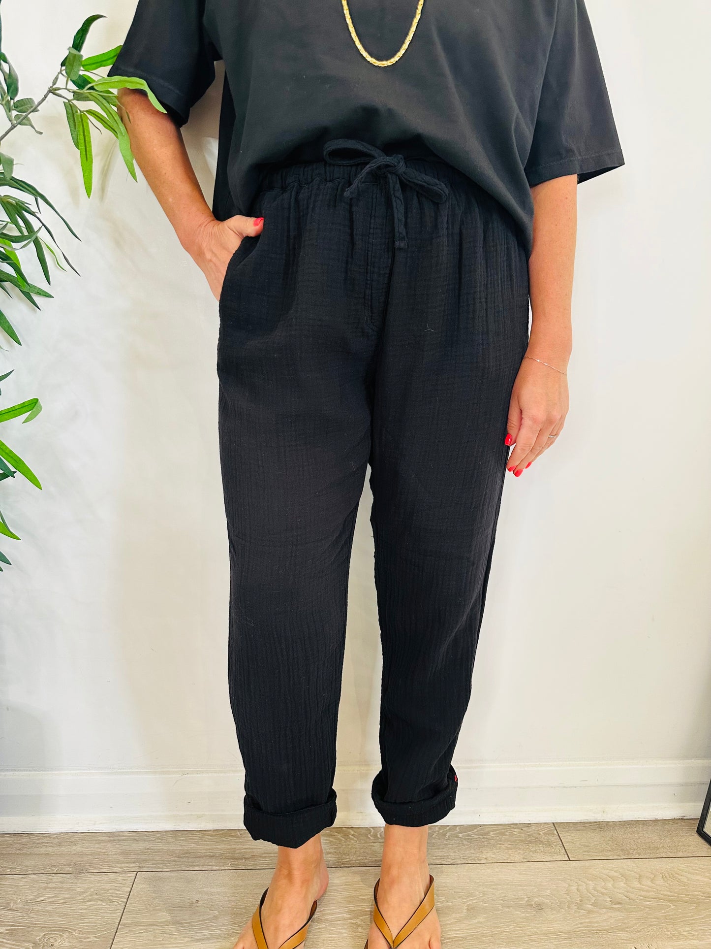 Cheesecloth Trousers - Size M
