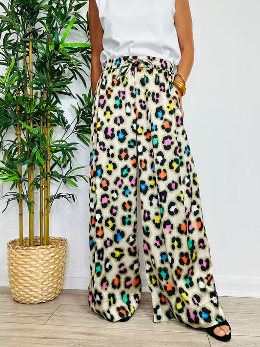 Leopard Print Trousers - Size 40