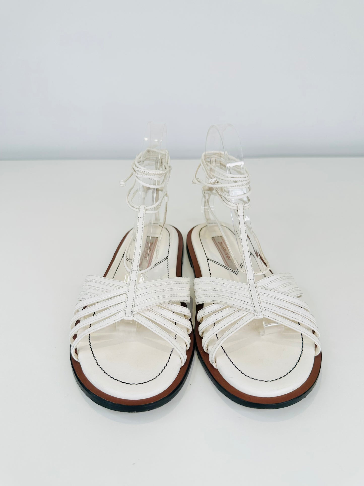 Leather Lace-up Sandals - Size 37