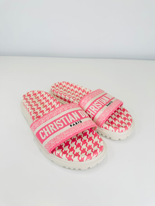 Toile De Jouy Canvas Slides - Size 38