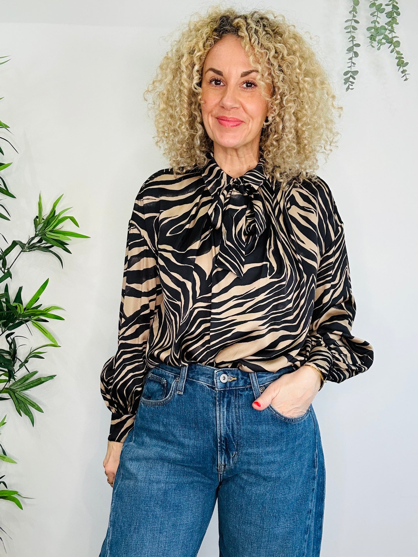 Zebra Print Blouse - Size 34