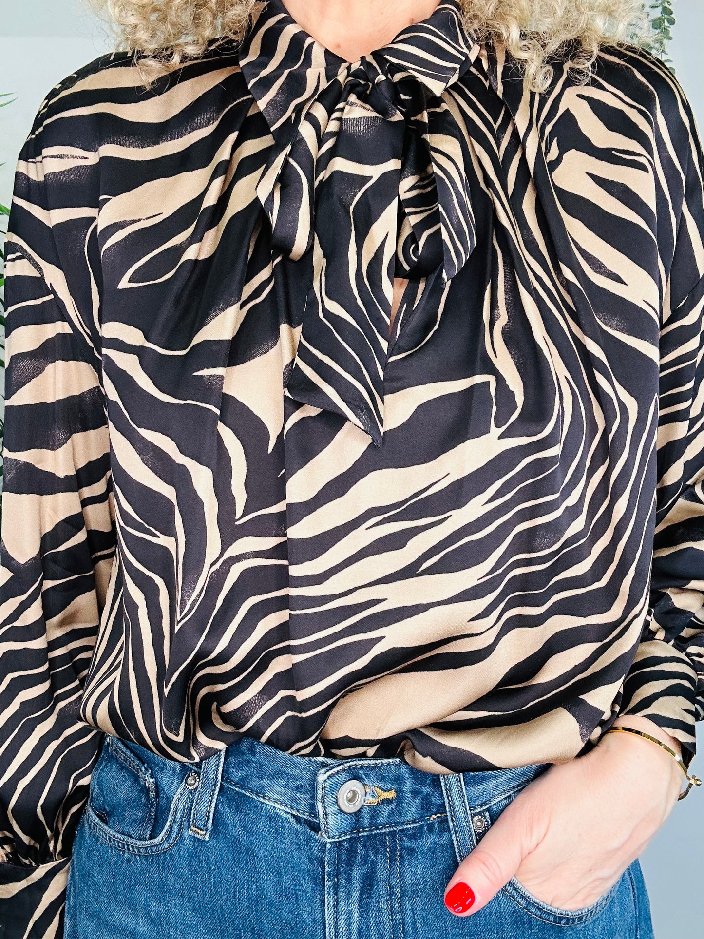 Zebra Print Blouse - Size 34