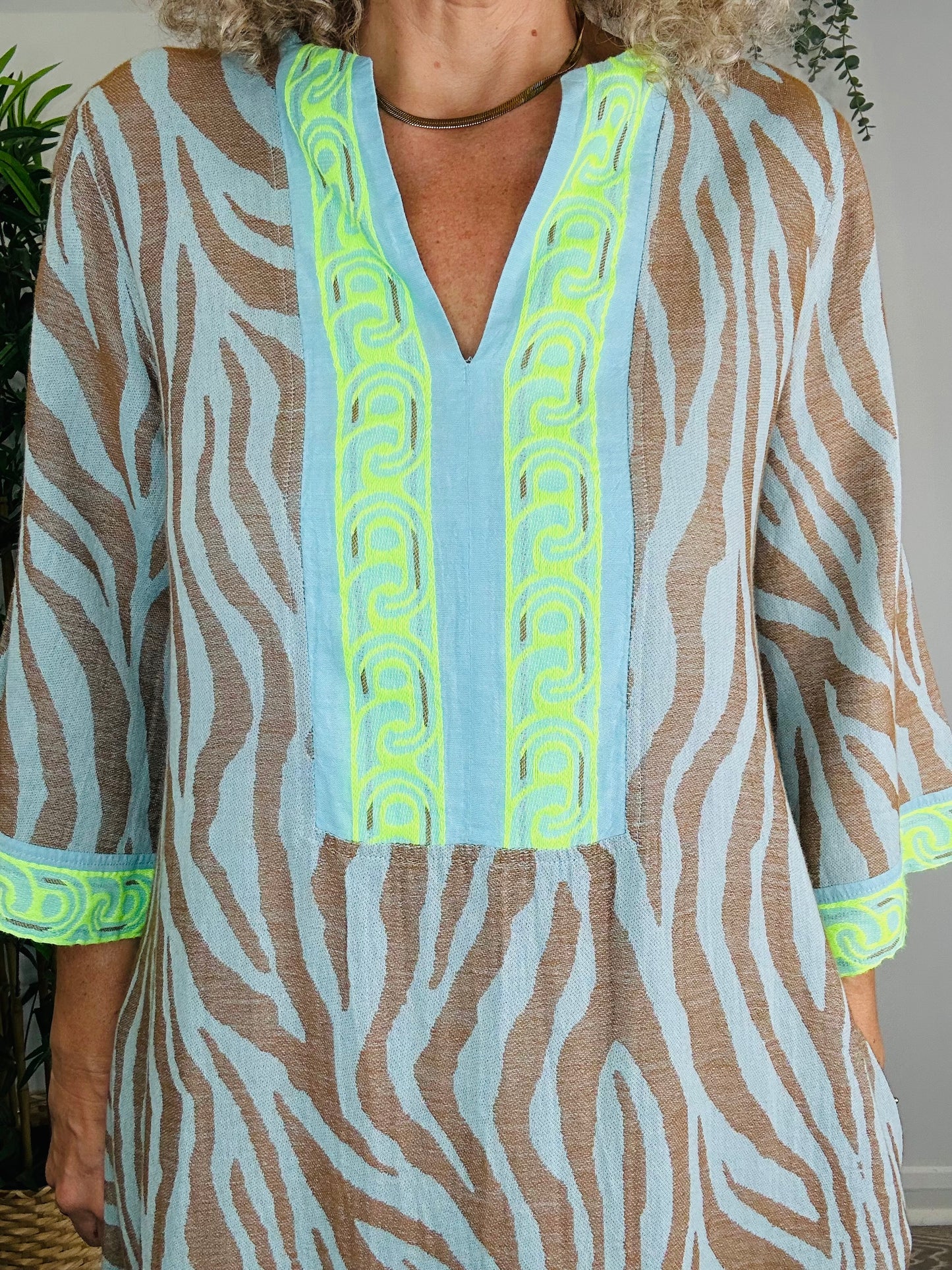 Zebra Print Cotton Dress - Size S