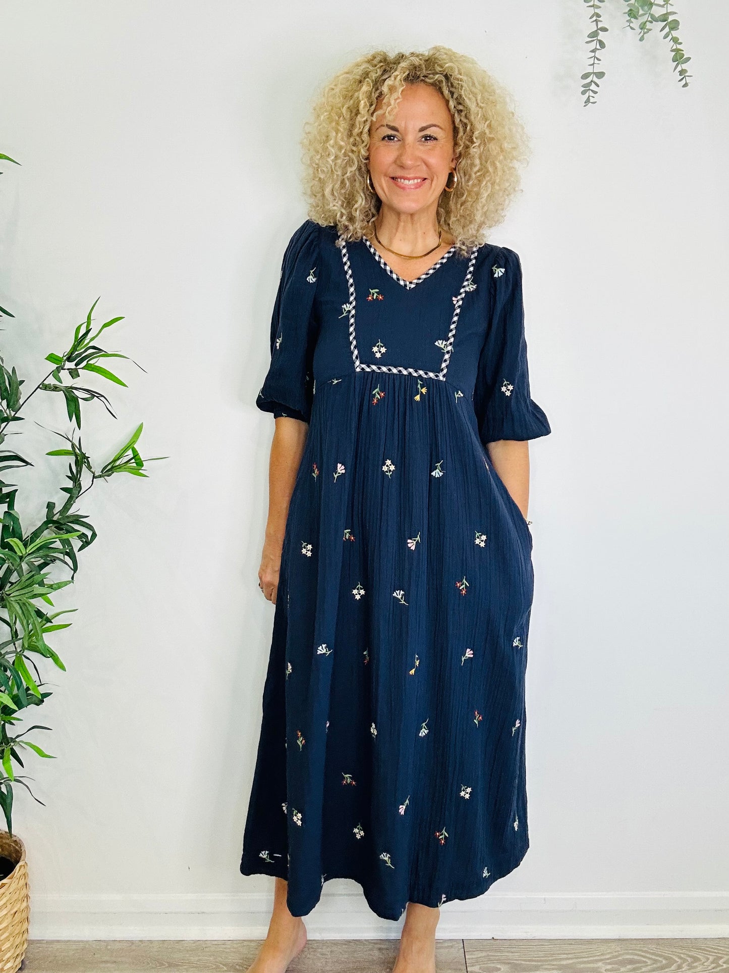 Embroidered Cotton Dress - Size 2