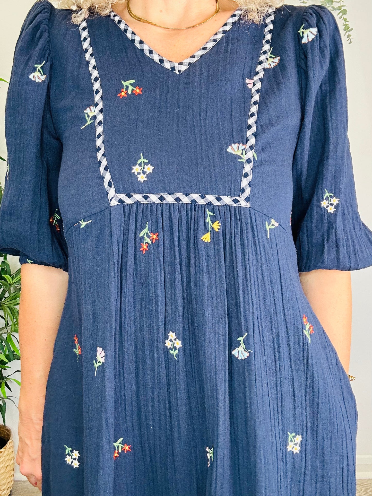 Embroidered Cotton Dress - Size 2