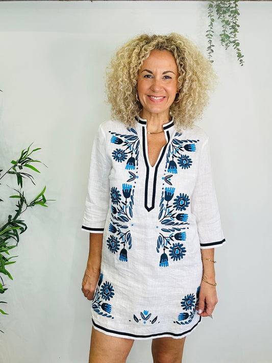 Embroidered Kaftan Dress - Size 38