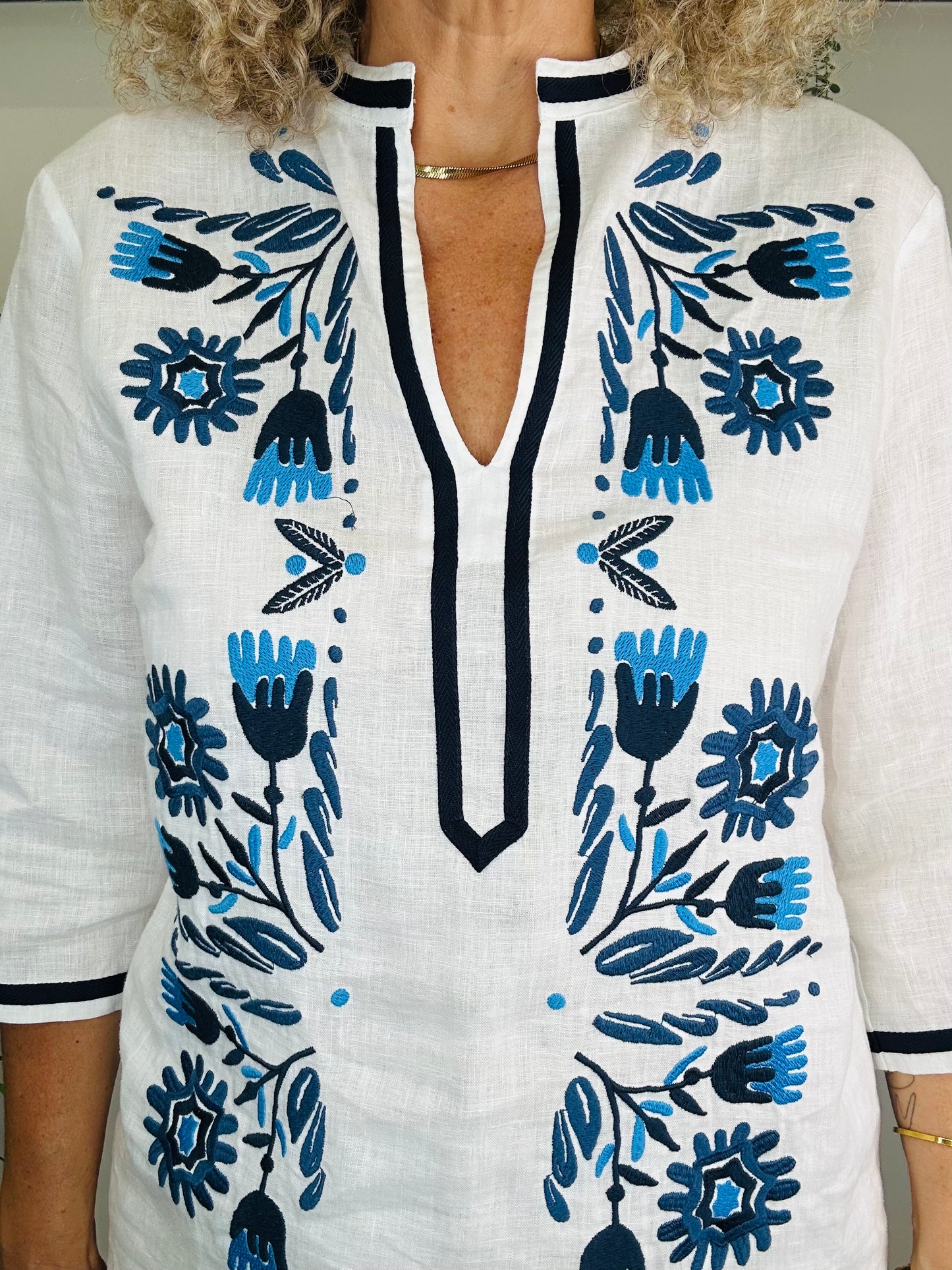 Embroidered Kaftan Dress - Size 38