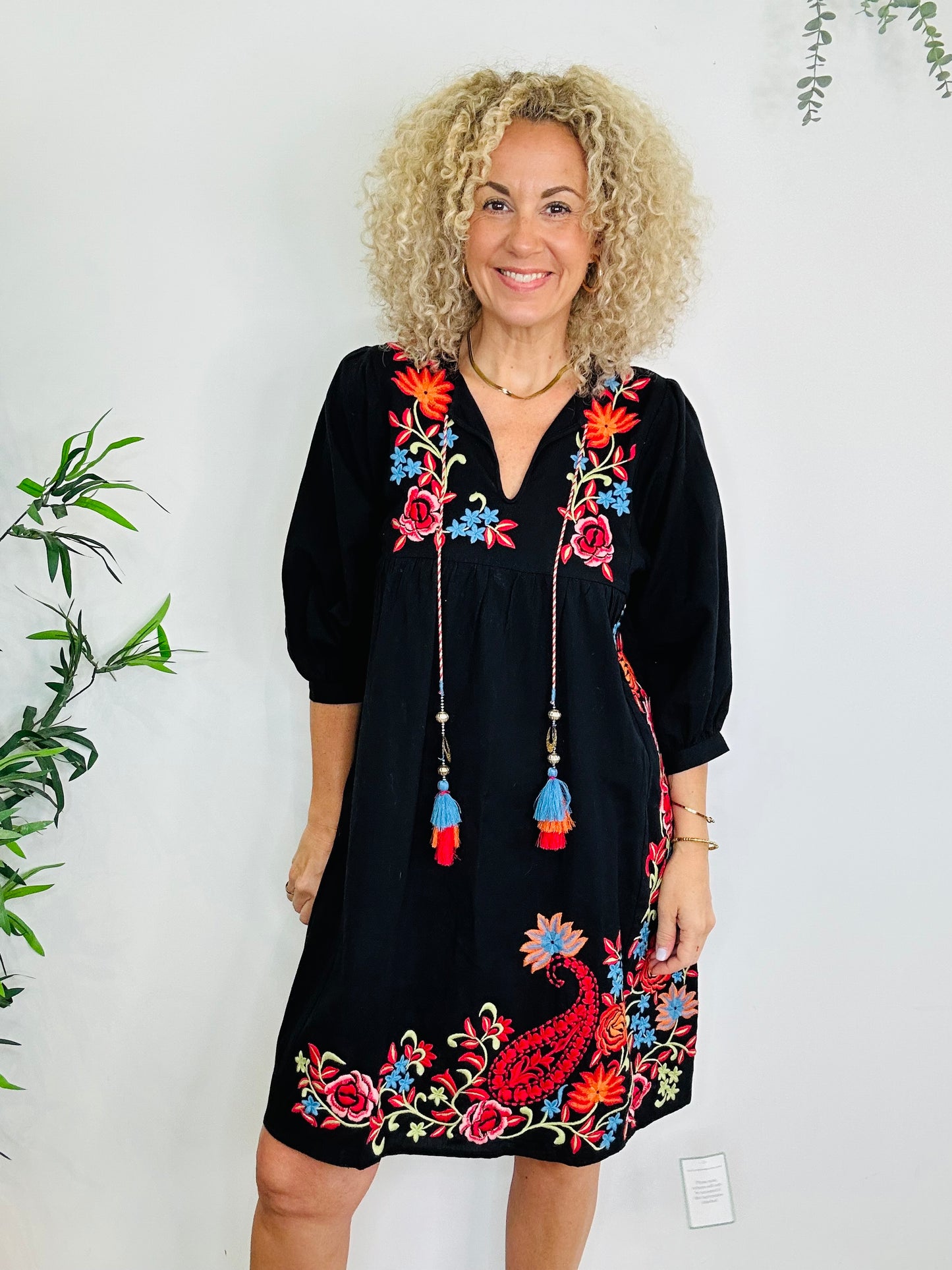 Emile Embroidered Dress - Size XS