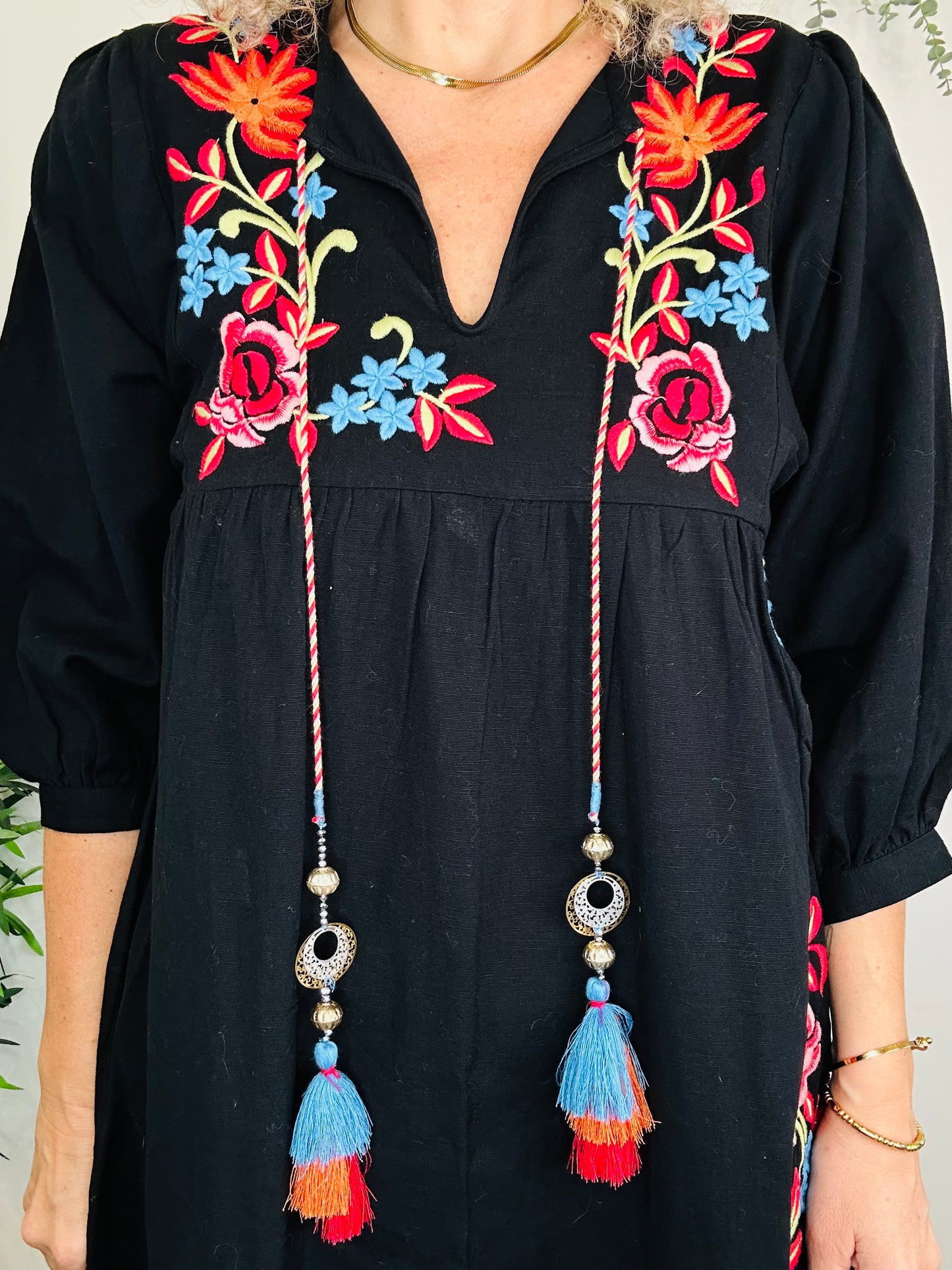 Emile Embroidered Dress - Size XS