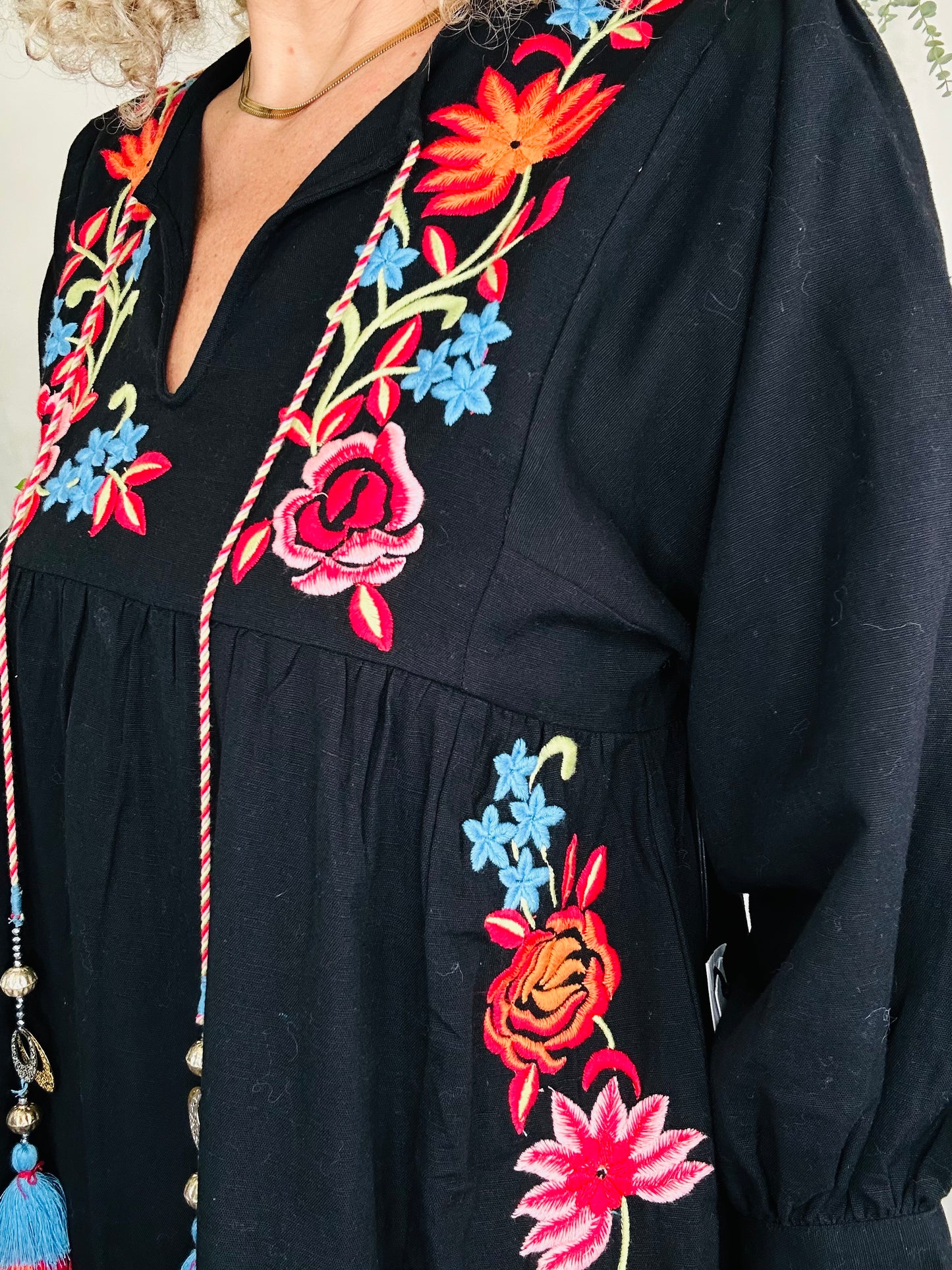 Emile Embroidered Dress - Size XS