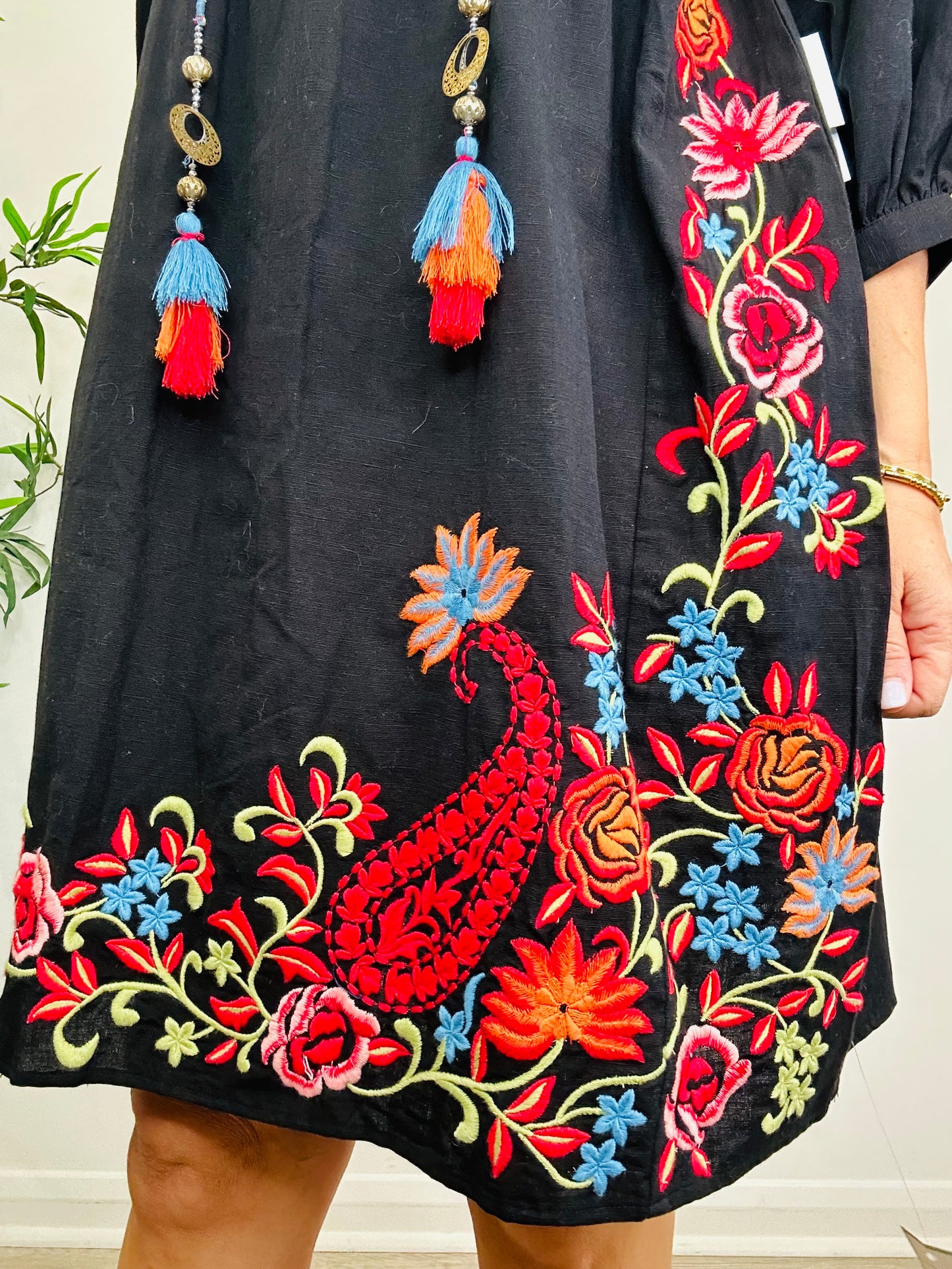 Emile Embroidered Dress - Size XS