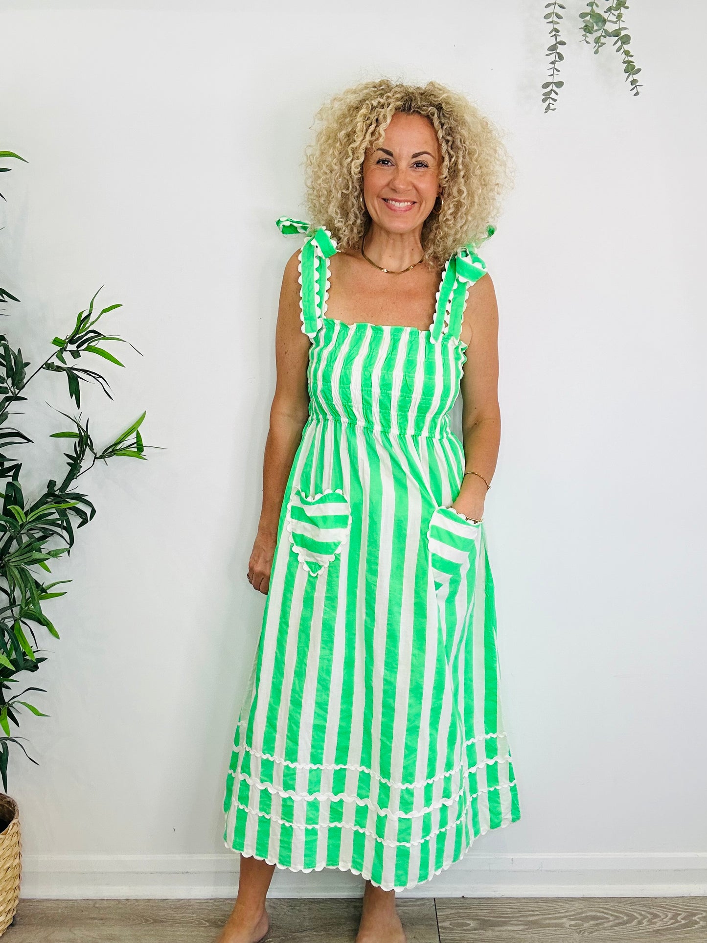 Striped Cotton Sundress - Size L