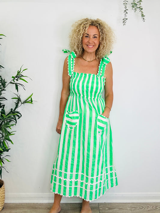 Striped Cotton Sundress - Size L