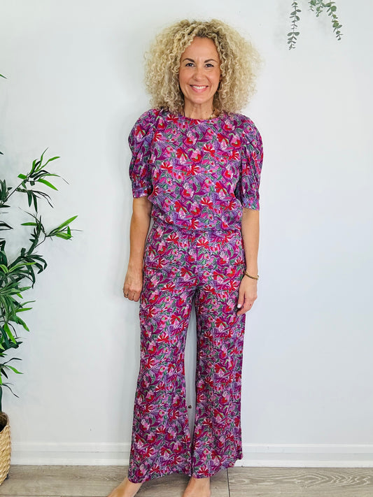 Patterned Top & Trouser Set - Size 3