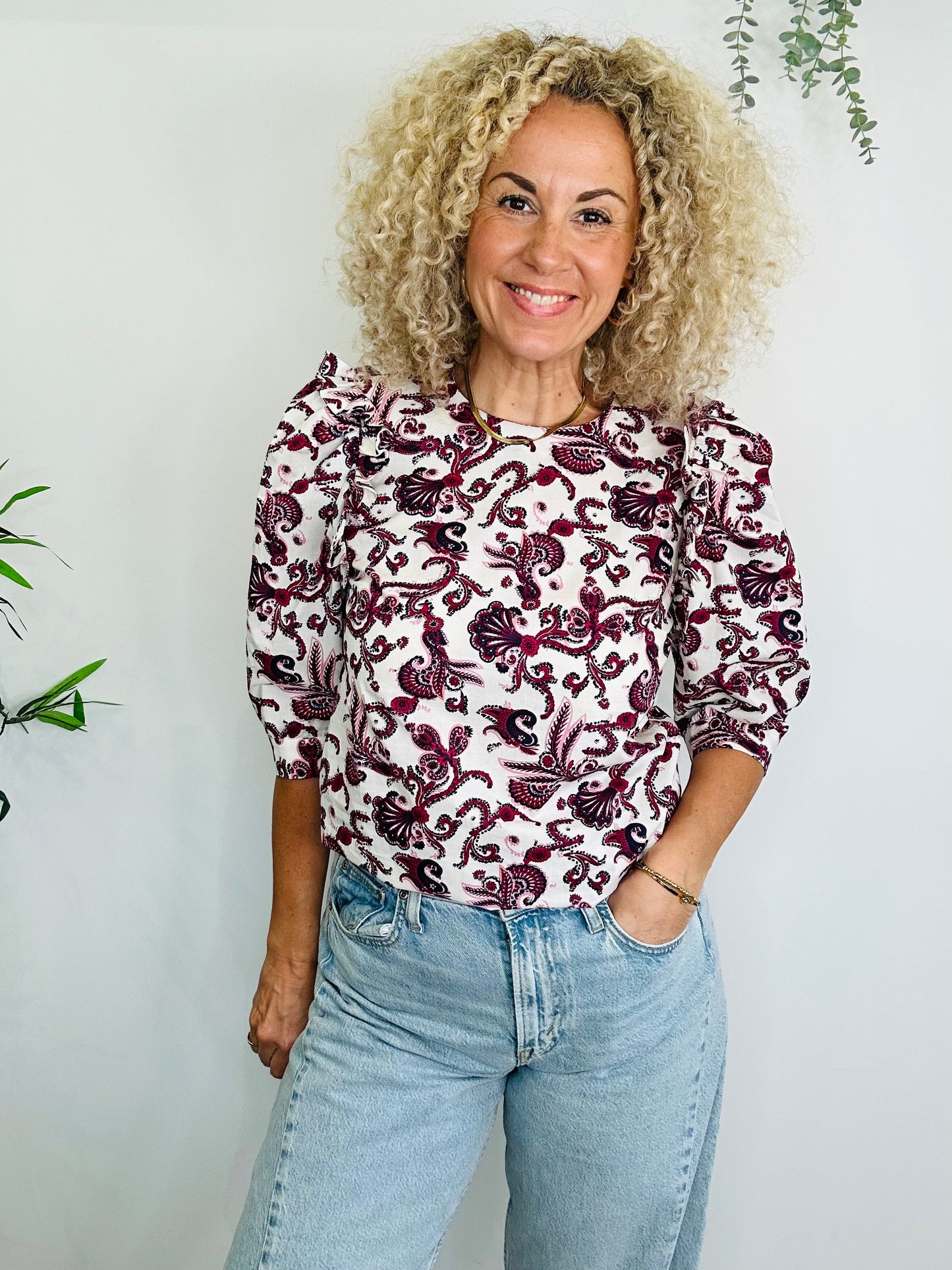 Patterned Cotton Blouse - Size 1