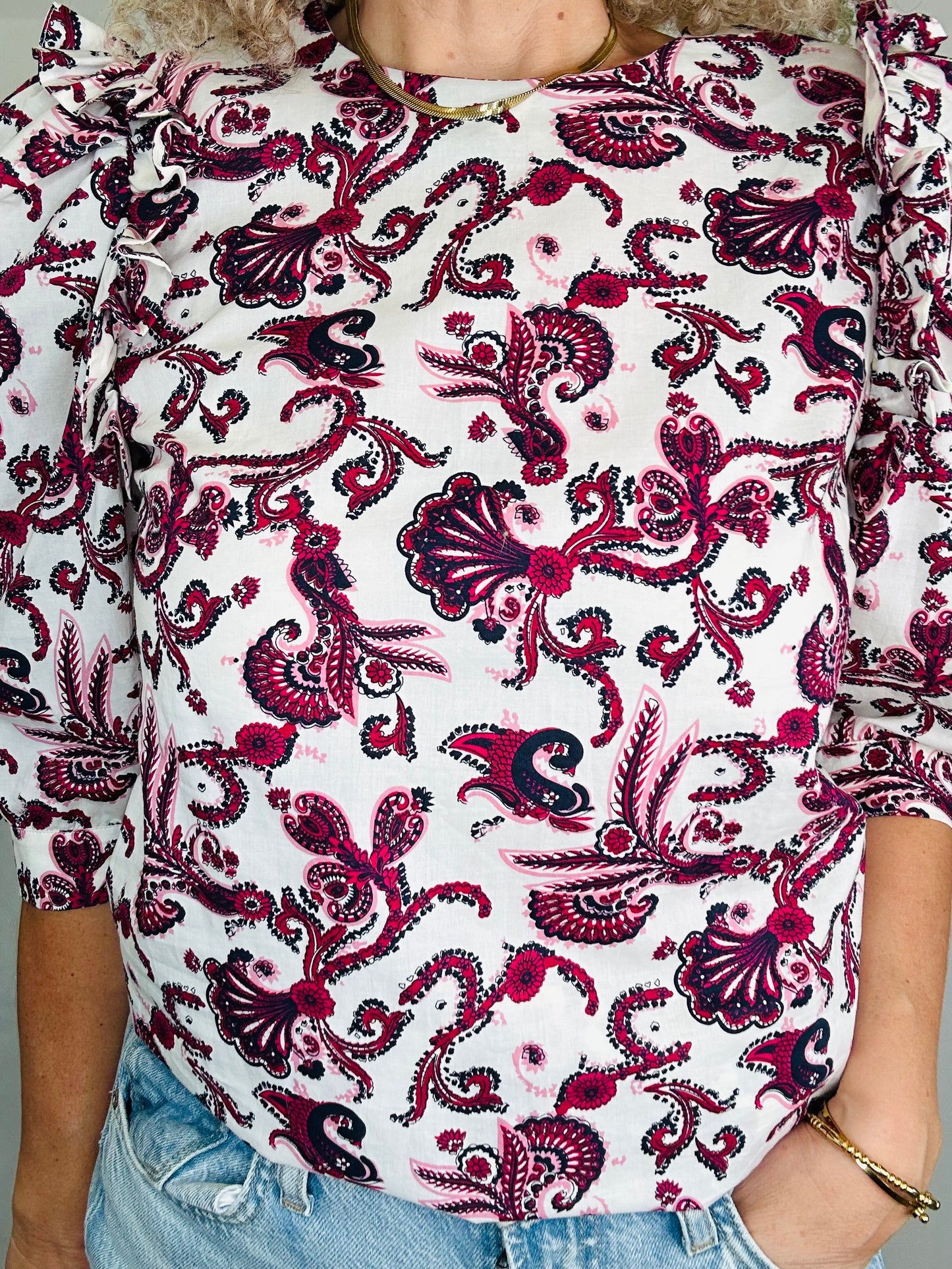 Patterned Cotton Blouse - Size 1