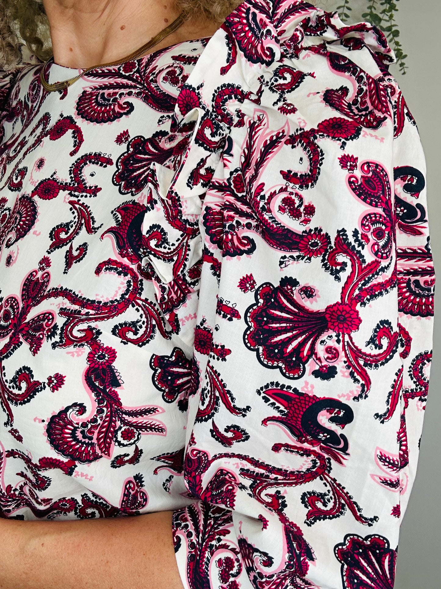 Patterned Cotton Blouse - Size 1