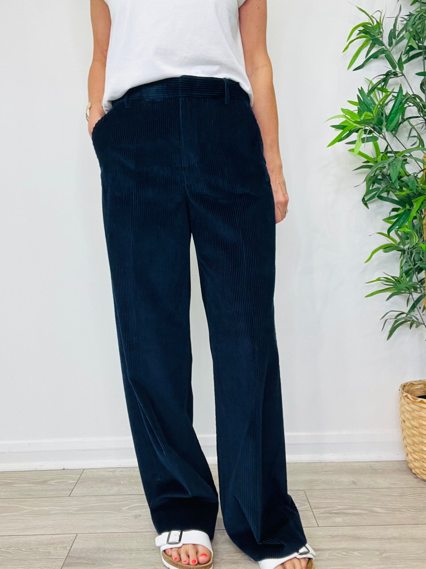 Cord Wide Leg Trousers - Size 14