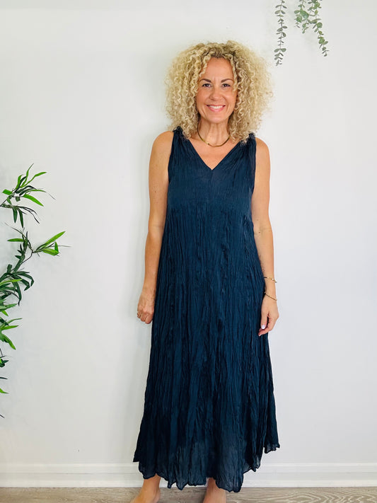 Crinkle Ramie Dress - Size S