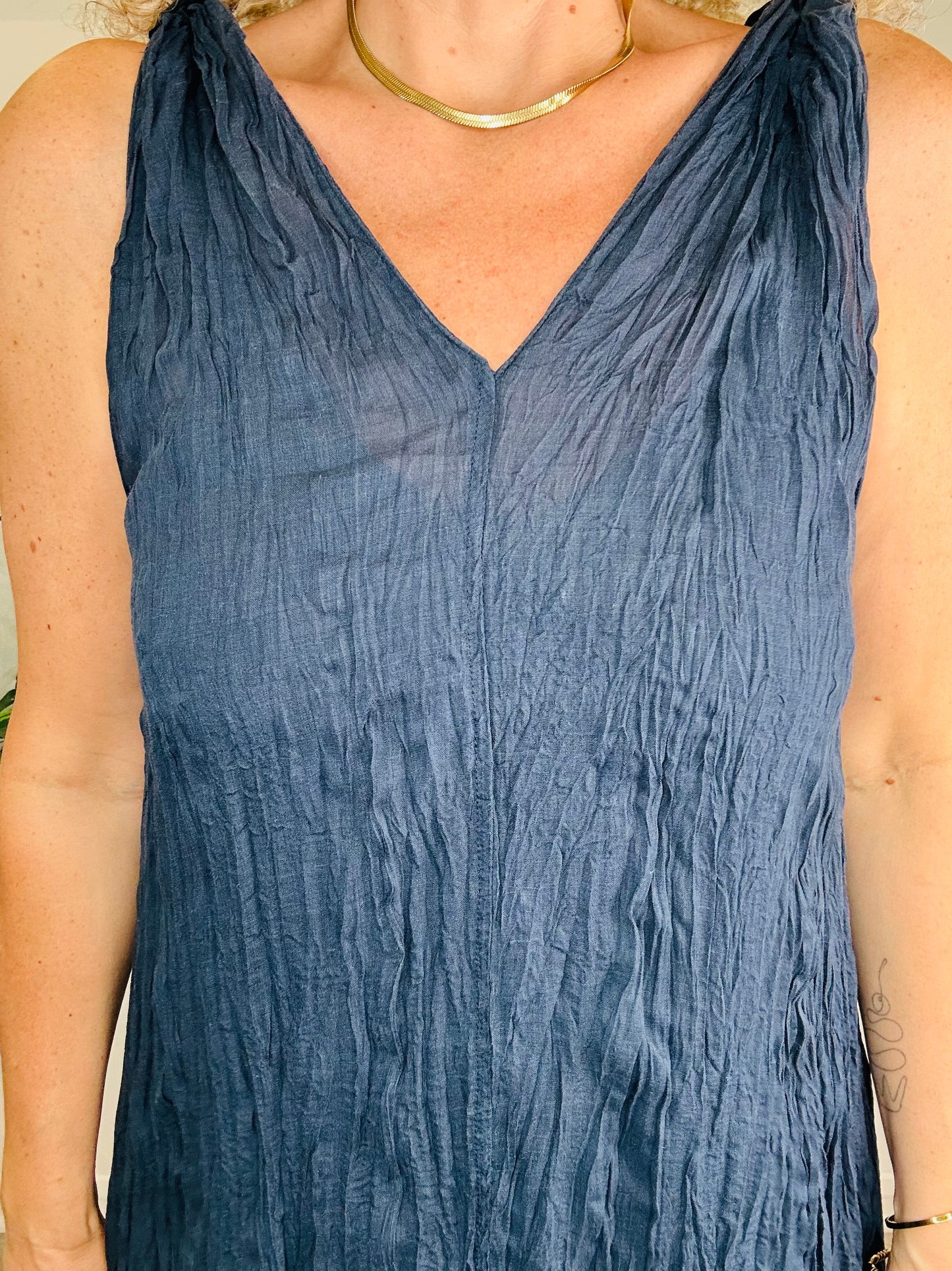Crinkle Ramie Dress - Size S