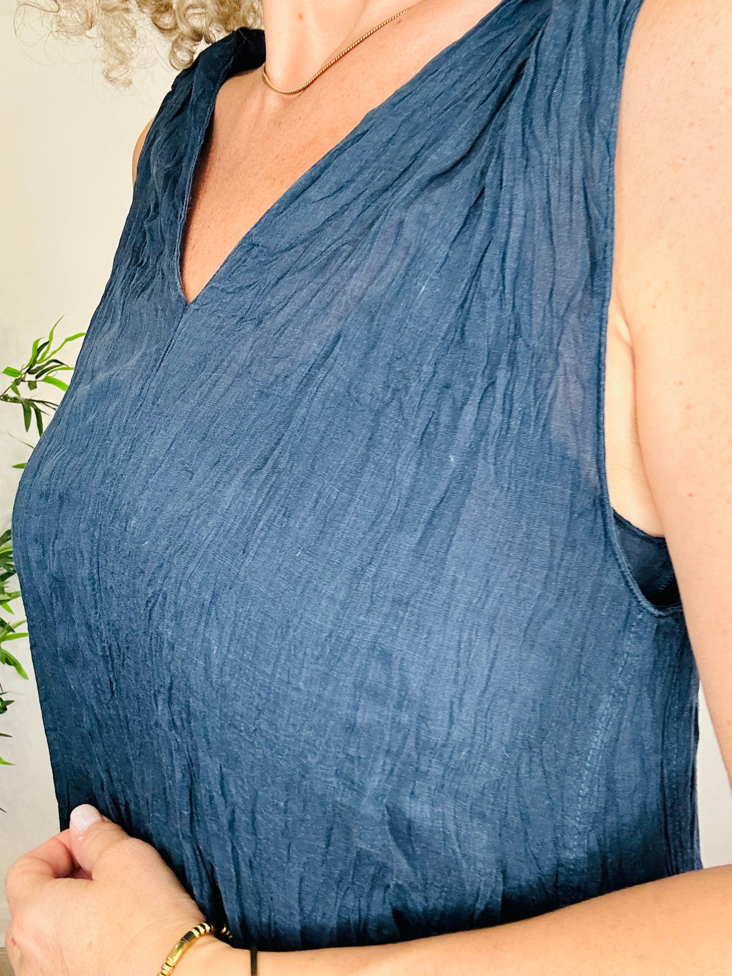 Crinkle Ramie Dress - Size S