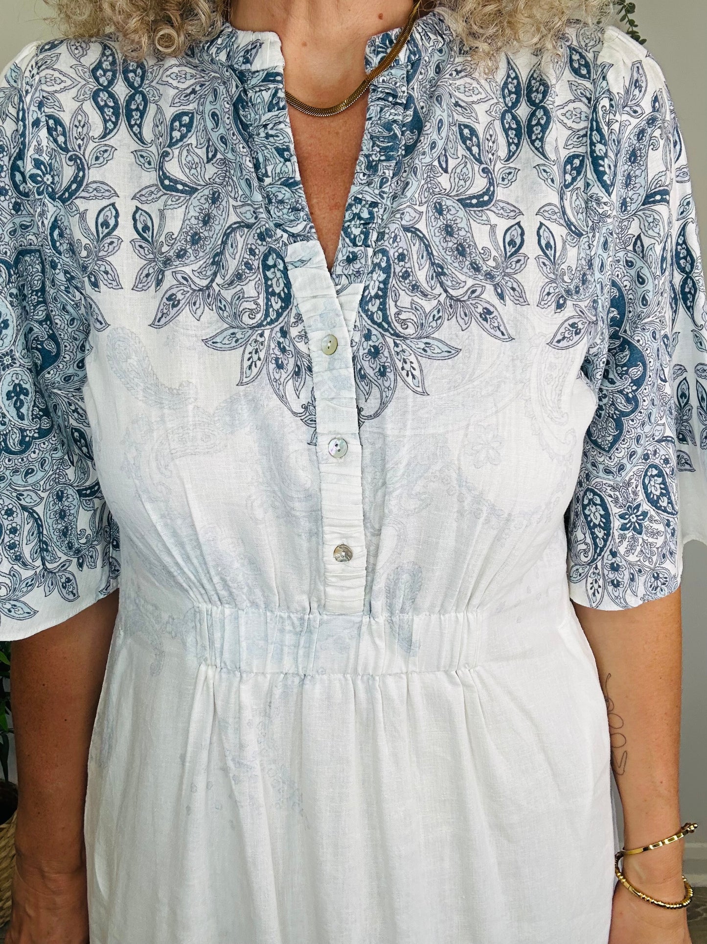 Linen Maxi Dress - Size 36