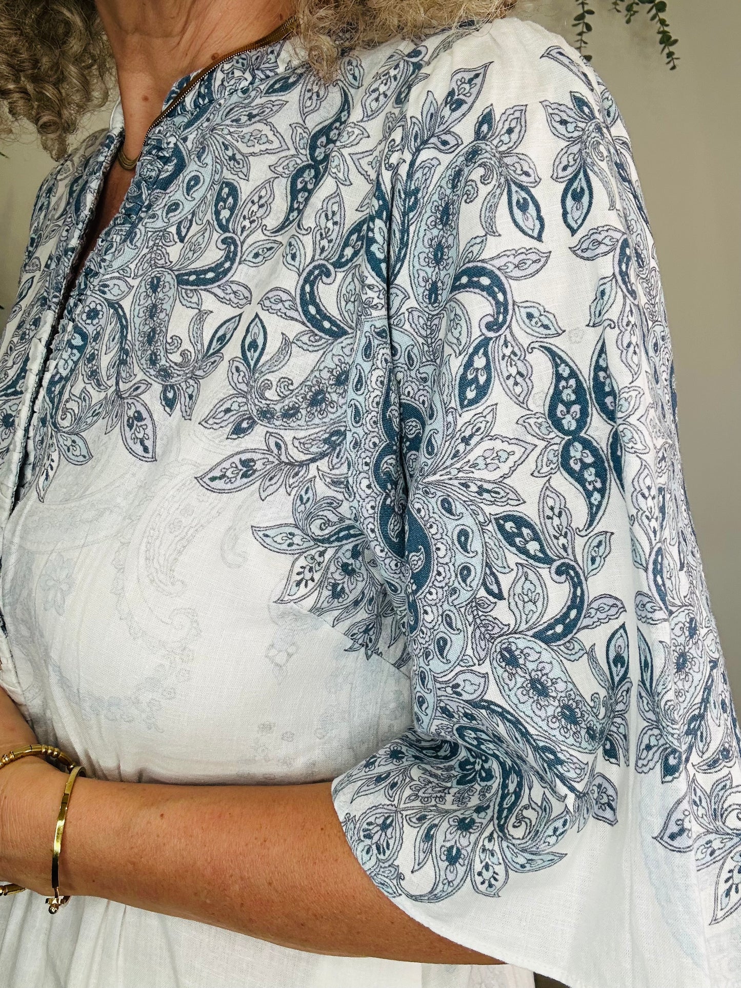 Linen Maxi Dress - Size 36