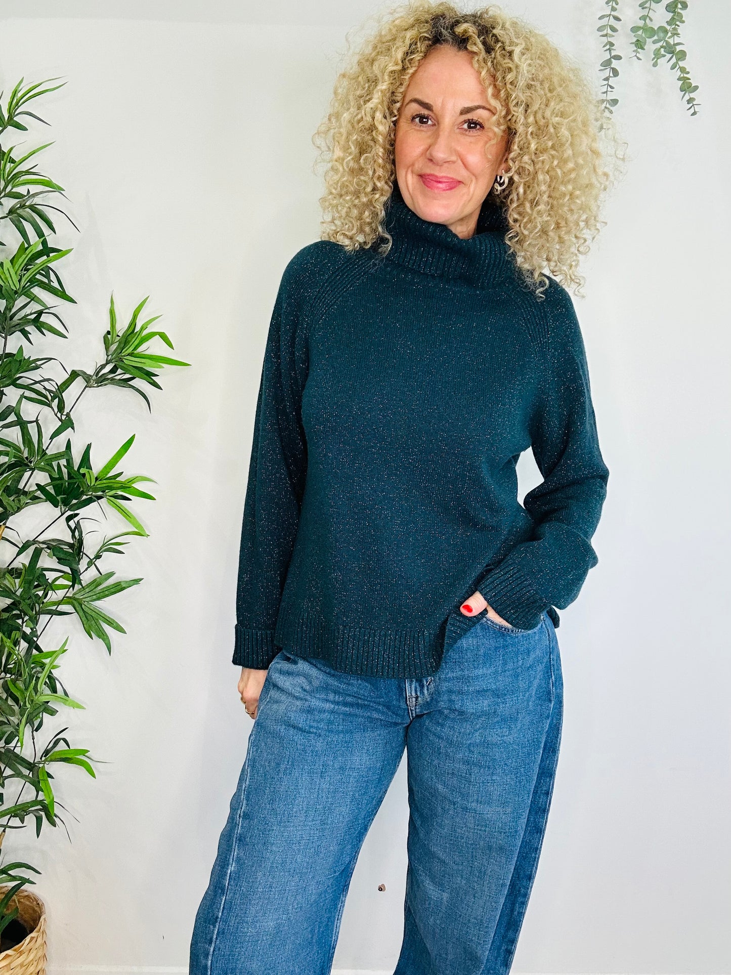 Sparkly Roll Neck Jumper - Size M