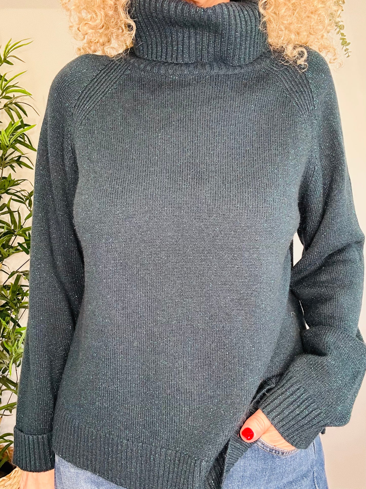 Sparkly Roll Neck Jumper - Size M