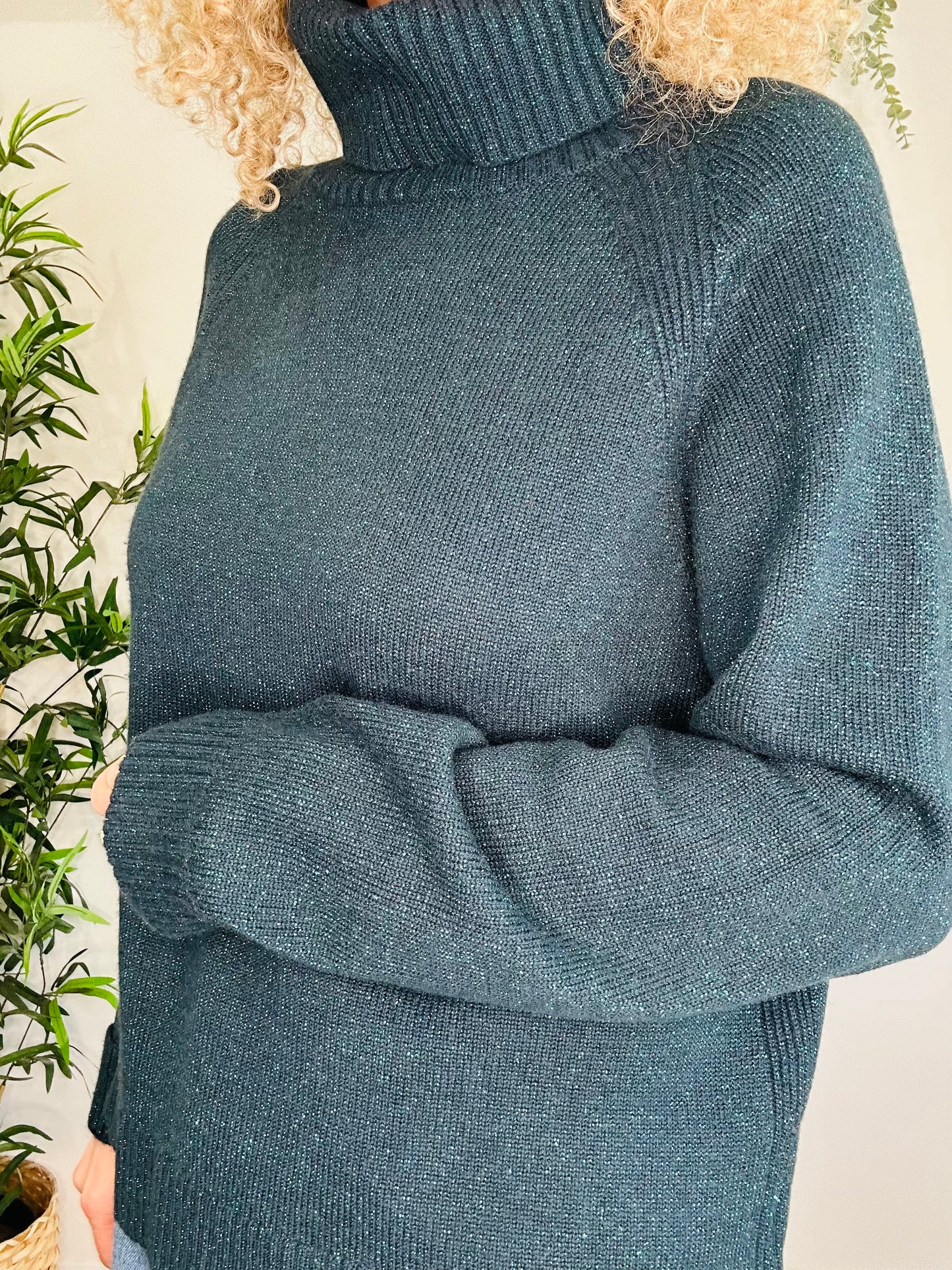 Sparkly Roll Neck Jumper - Size M