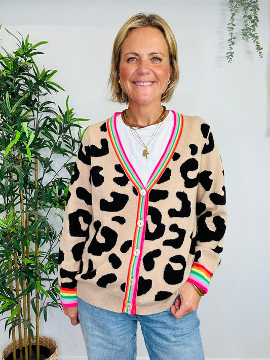 Leopard Print Cardigan - Size 4