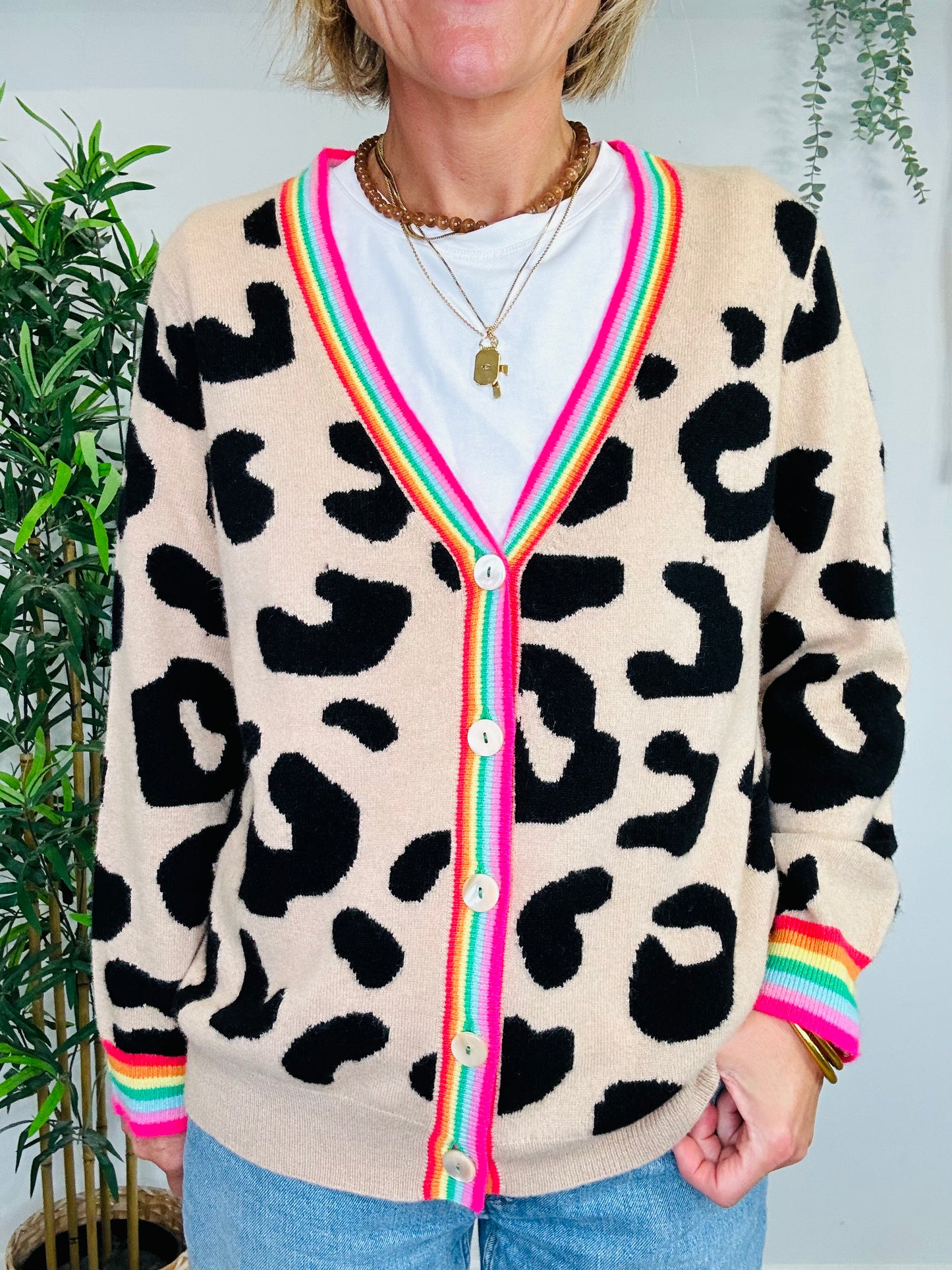 Leopard Print Cardigan - Size 4