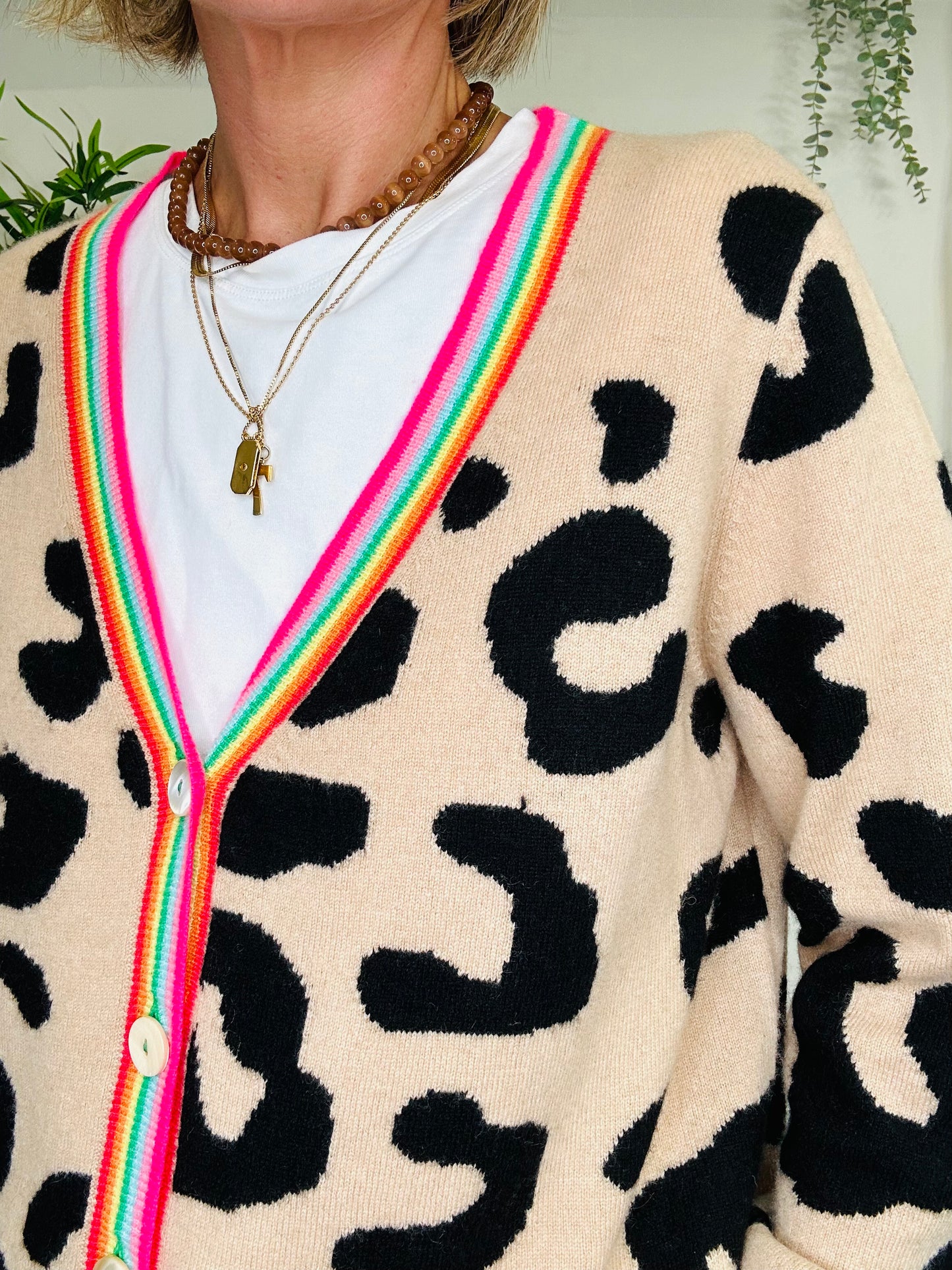 Leopard Print Cardigan - Size 4