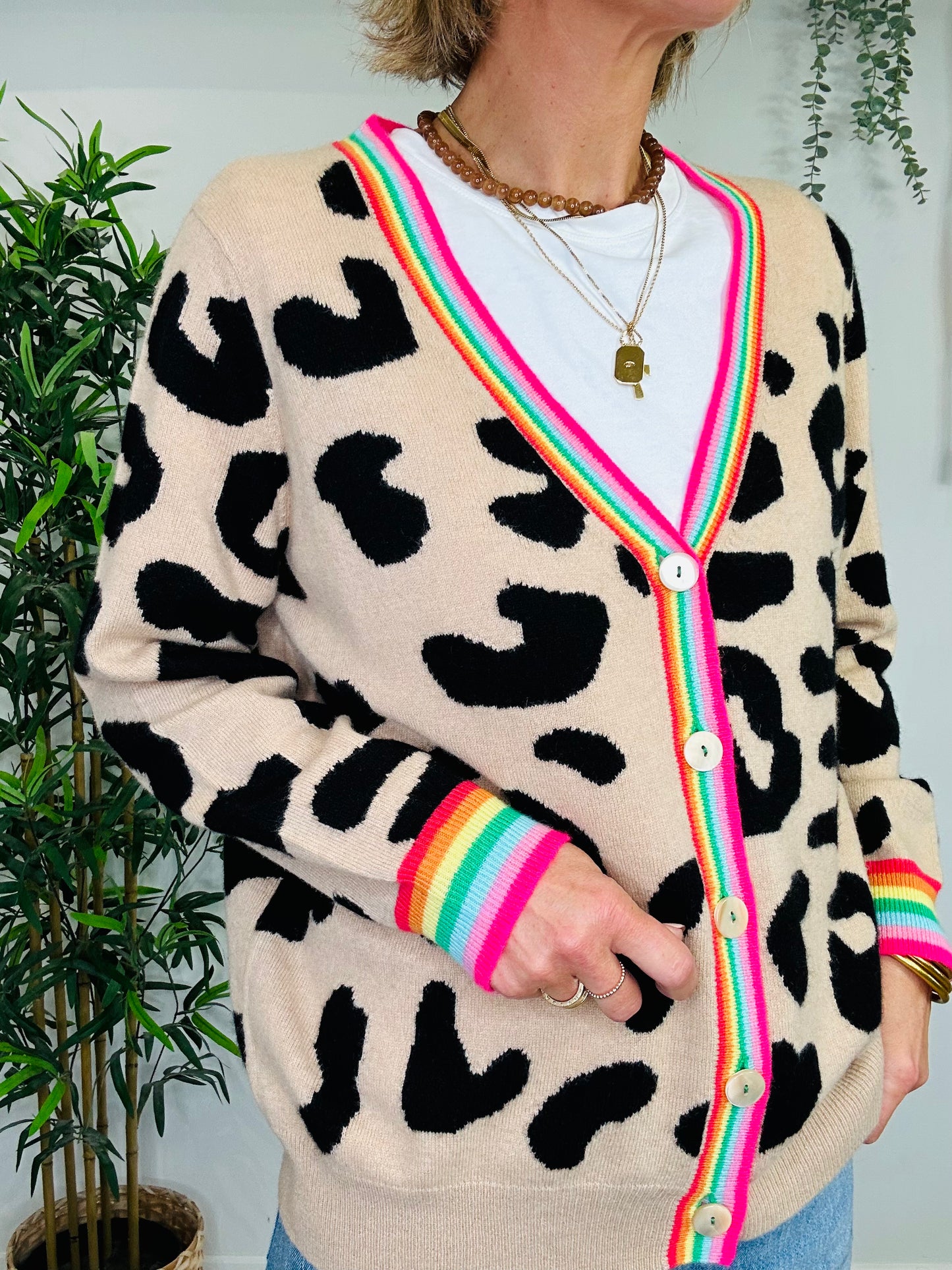 Leopard Print Cardigan - Size 4