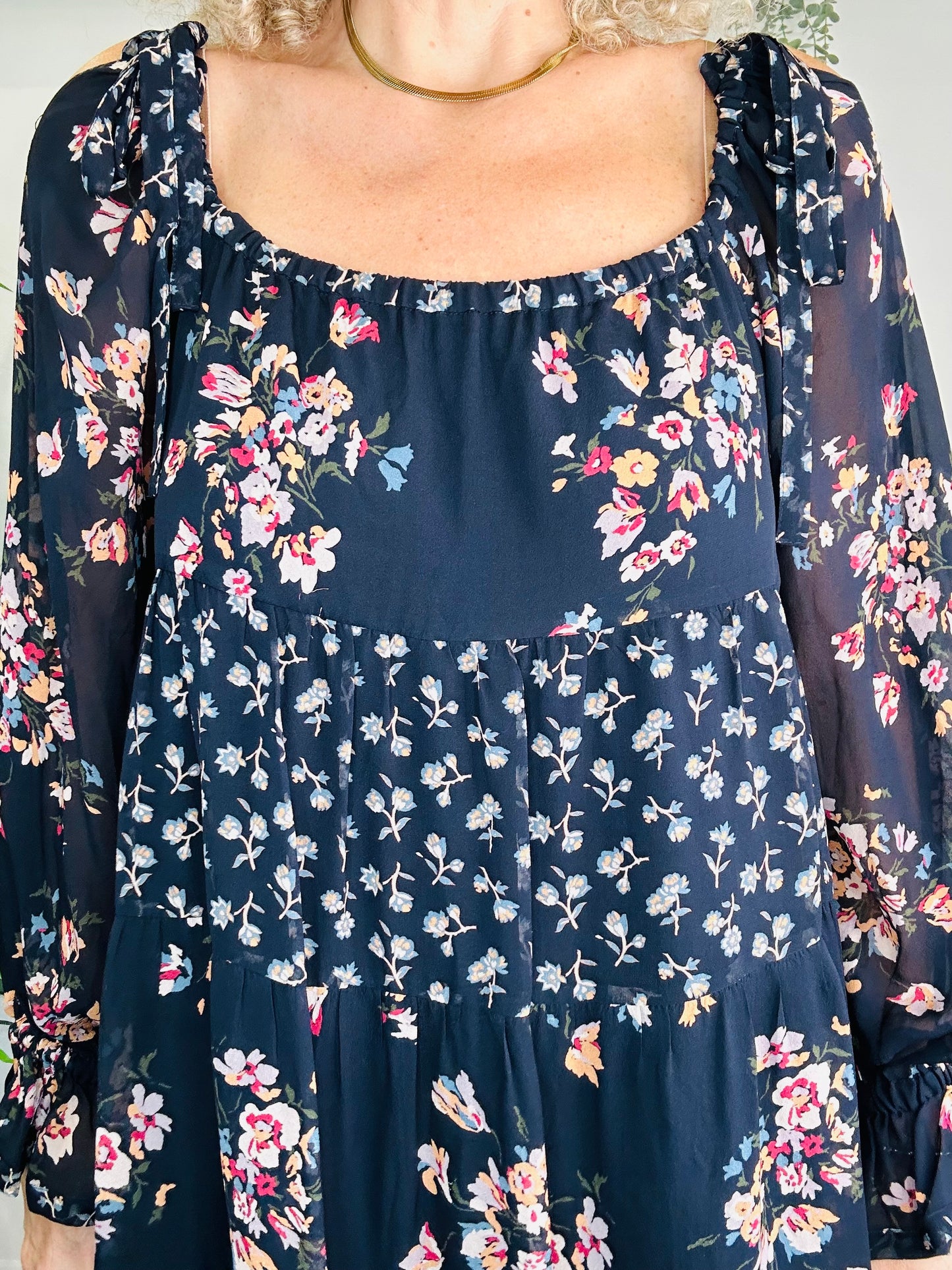 Silk Floral Dress - Size 12
