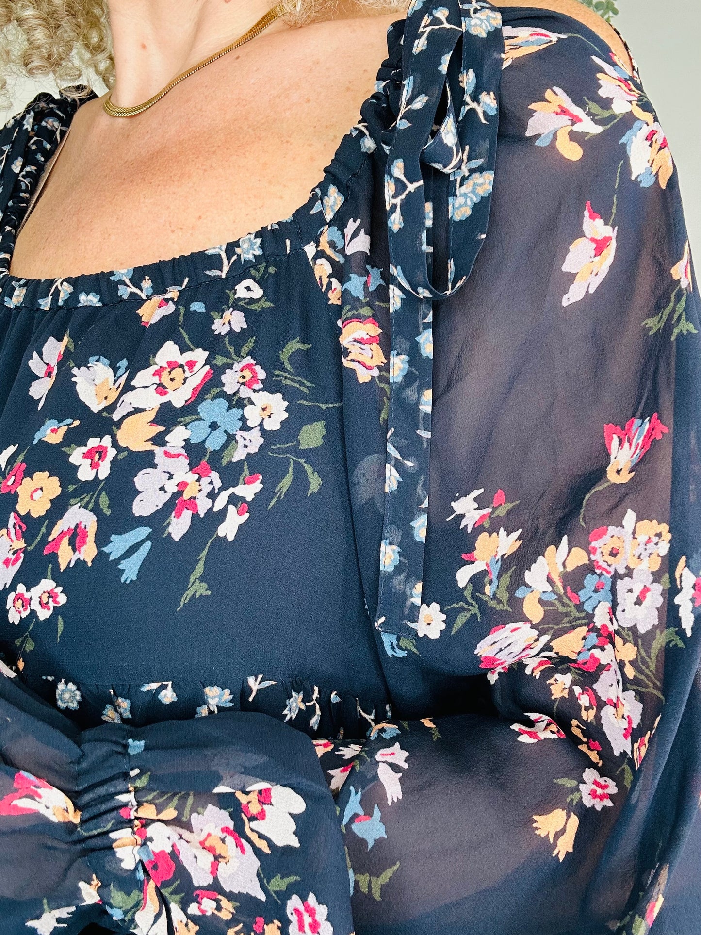 Silk Floral Dress - Size 12