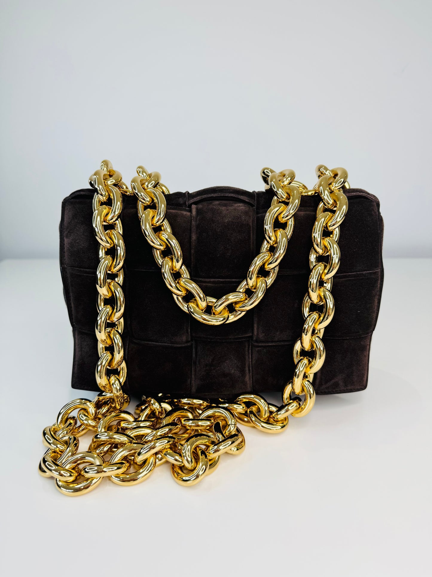 Suede Chain Cassette Bag