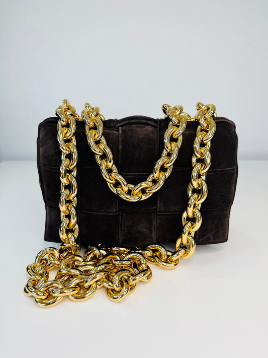 Suede Chain Cassette Bag
