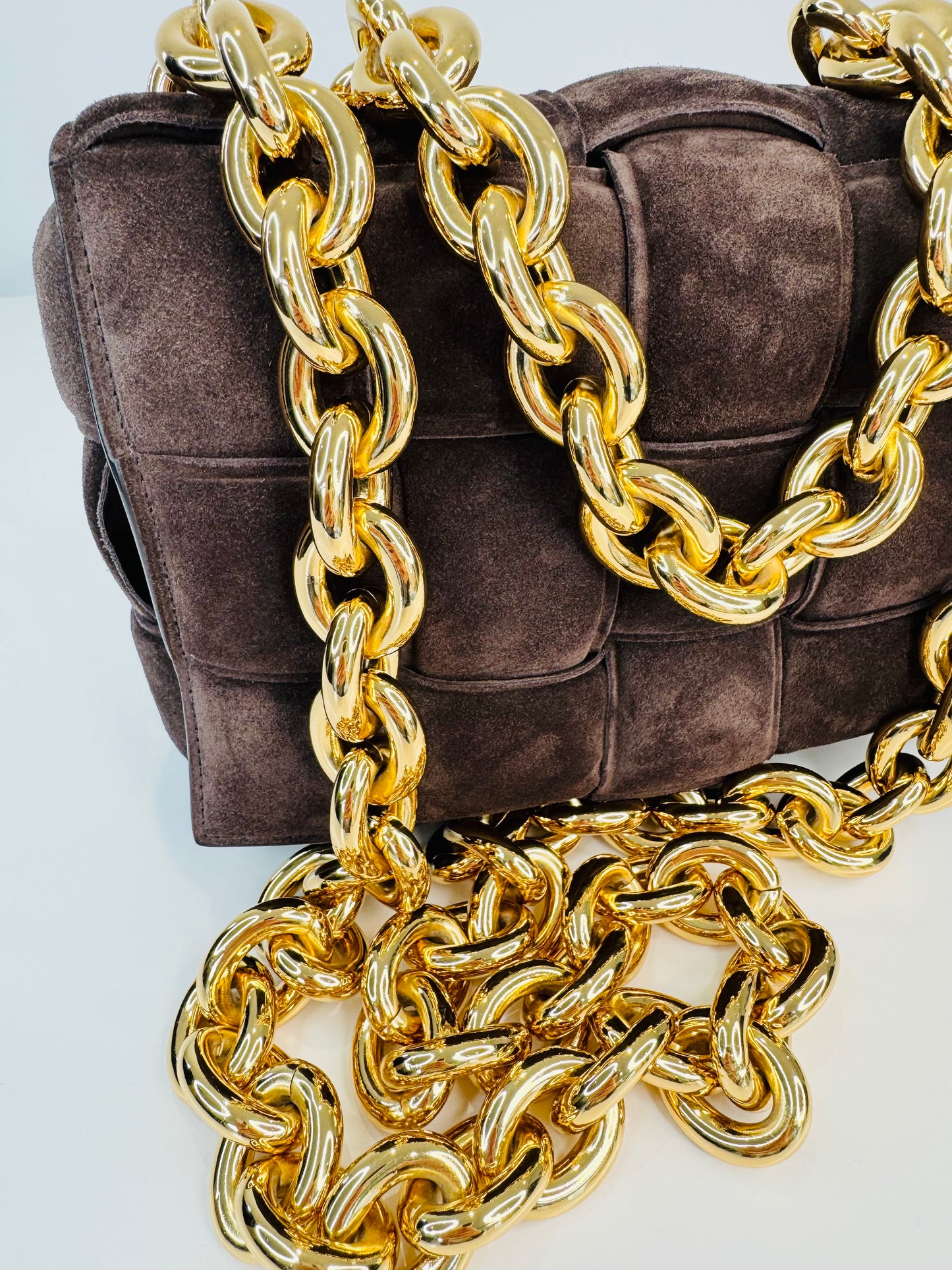Suede Chain Cassette Bag