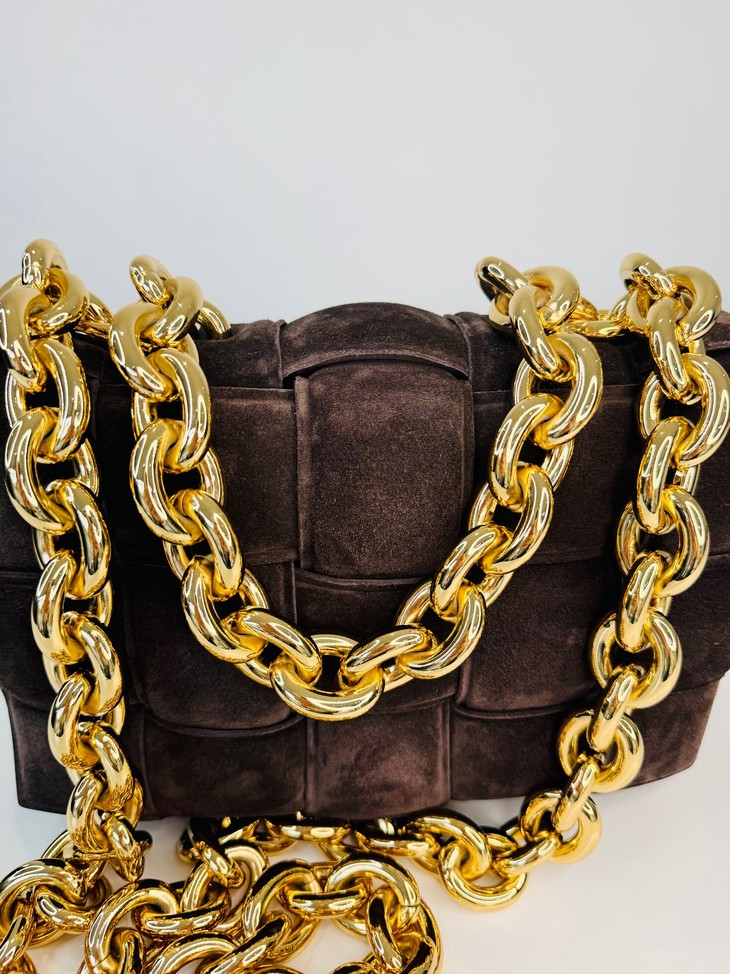 Suede Chain Cassette Bag