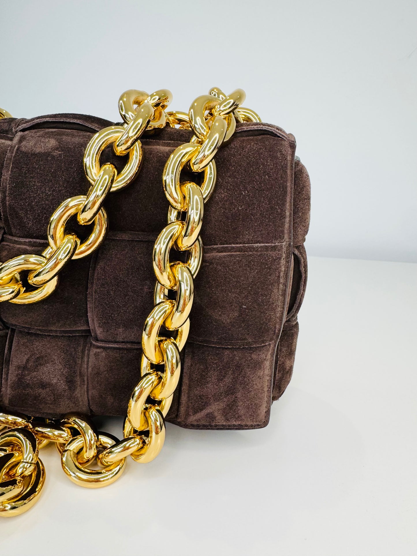 Suede Chain Cassette Bag