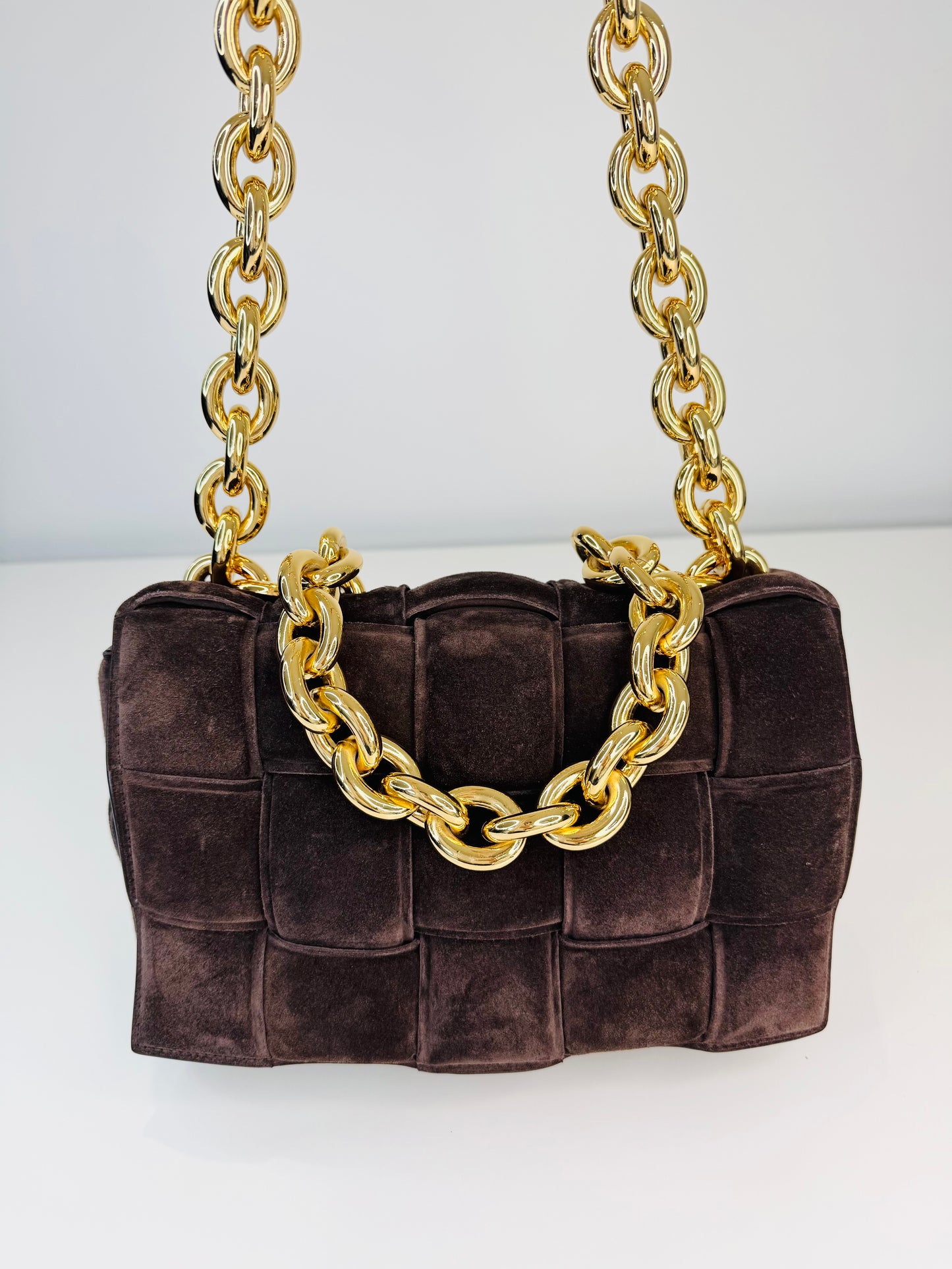 Suede Chain Cassette Bag