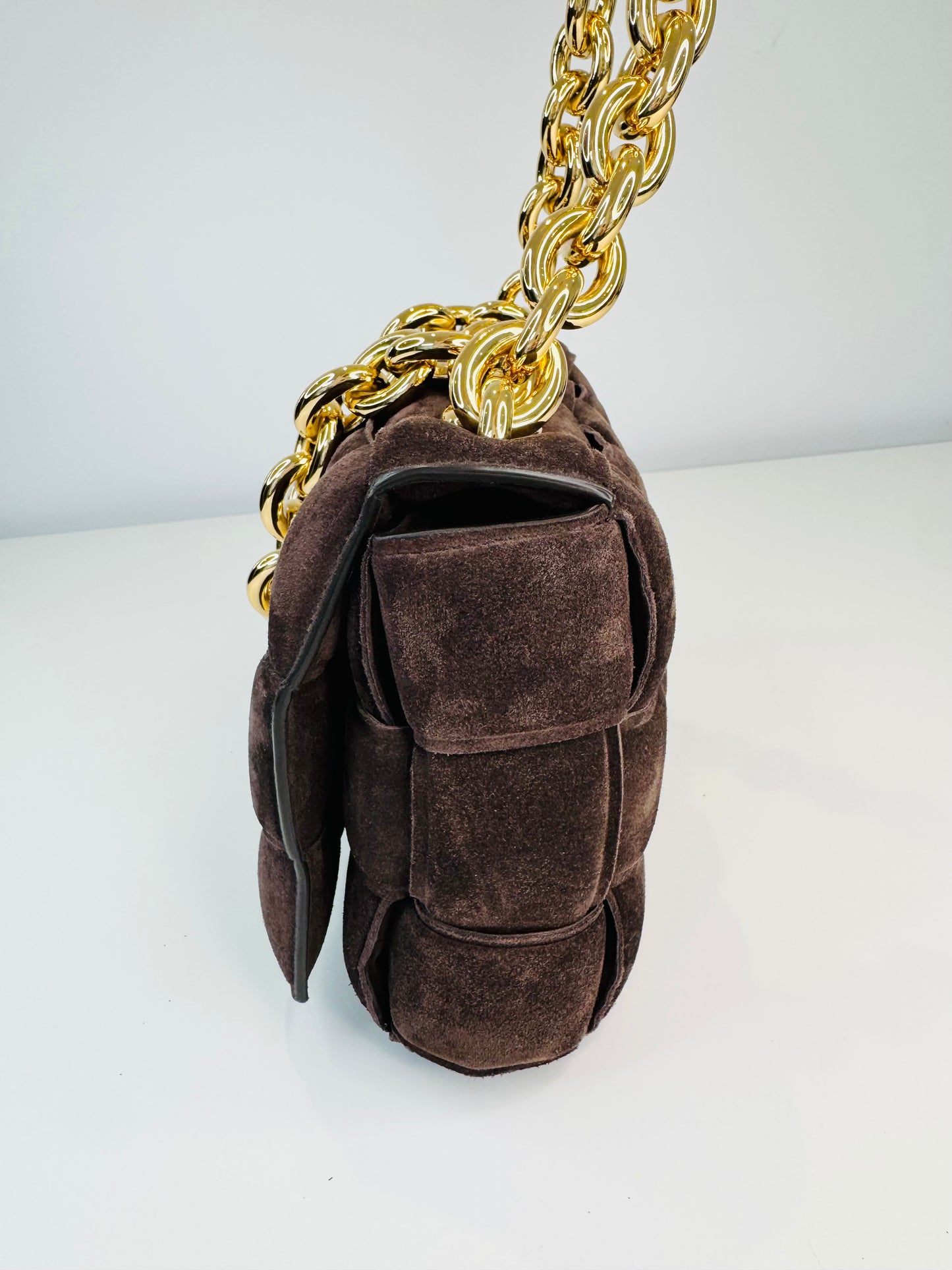 Suede Chain Cassette Bag