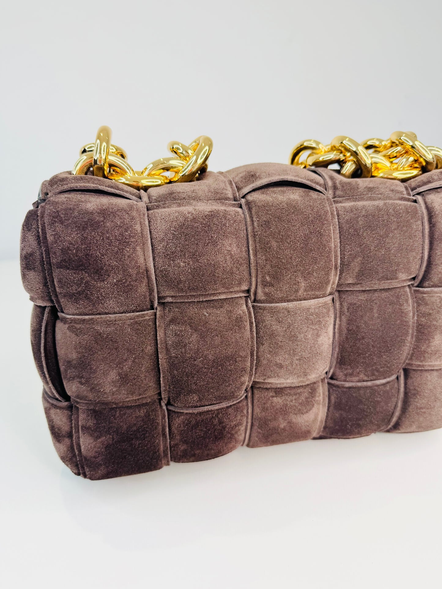Suede Chain Cassette Bag