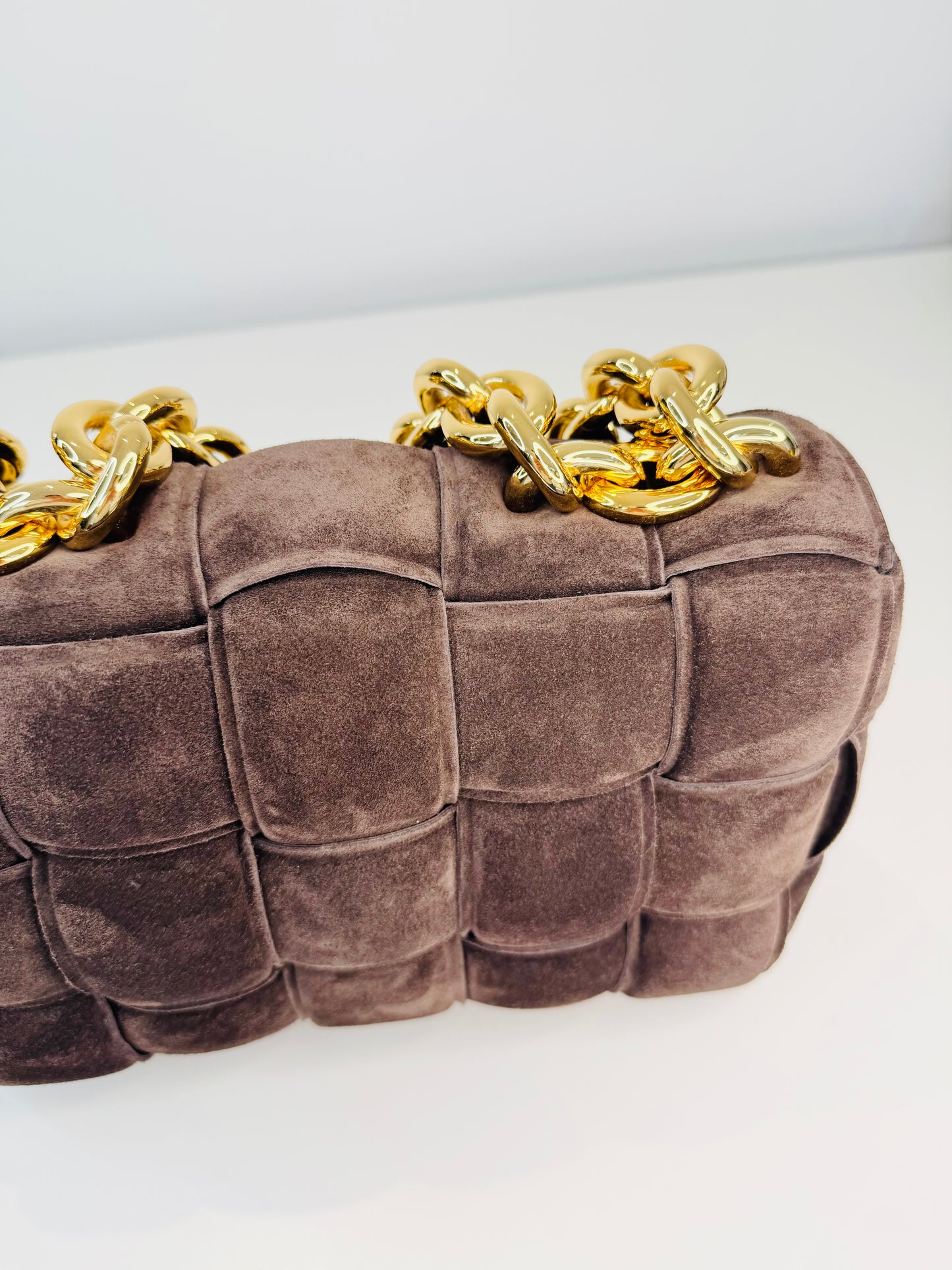Suede Chain Cassette Bag
