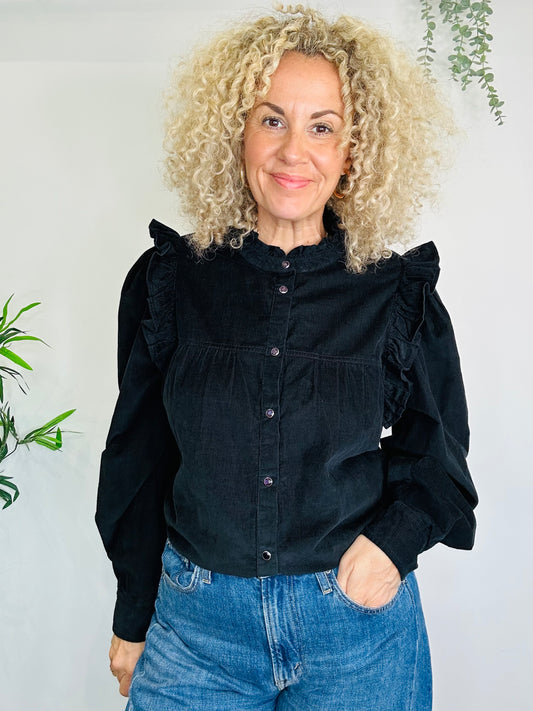 Frill Cord Shirt - Size 40