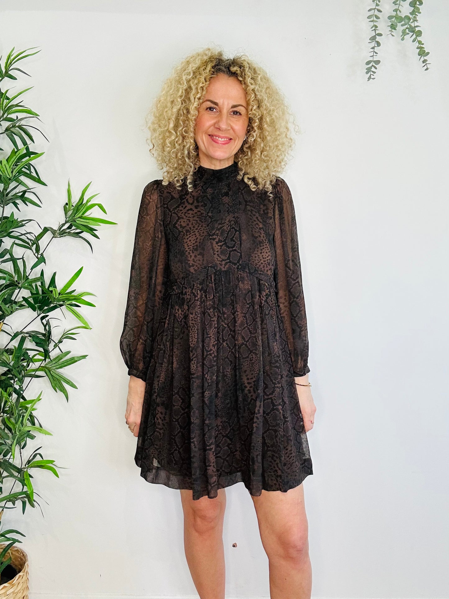 Snakeskin Print Dress - Size 0