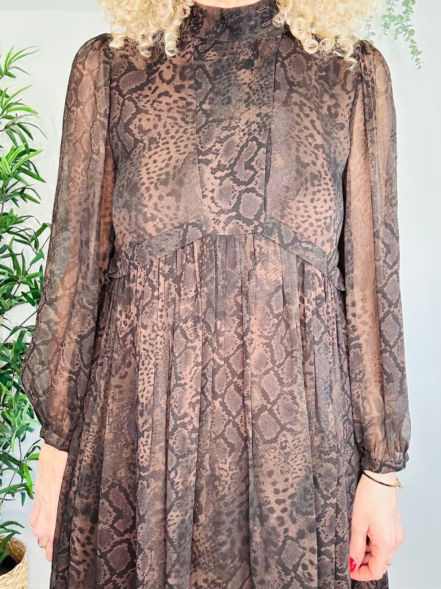 Snakeskin Print Dress - Size 0