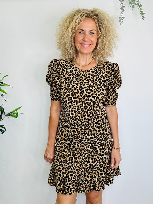 Silk Leopard Print Dress - Size 12