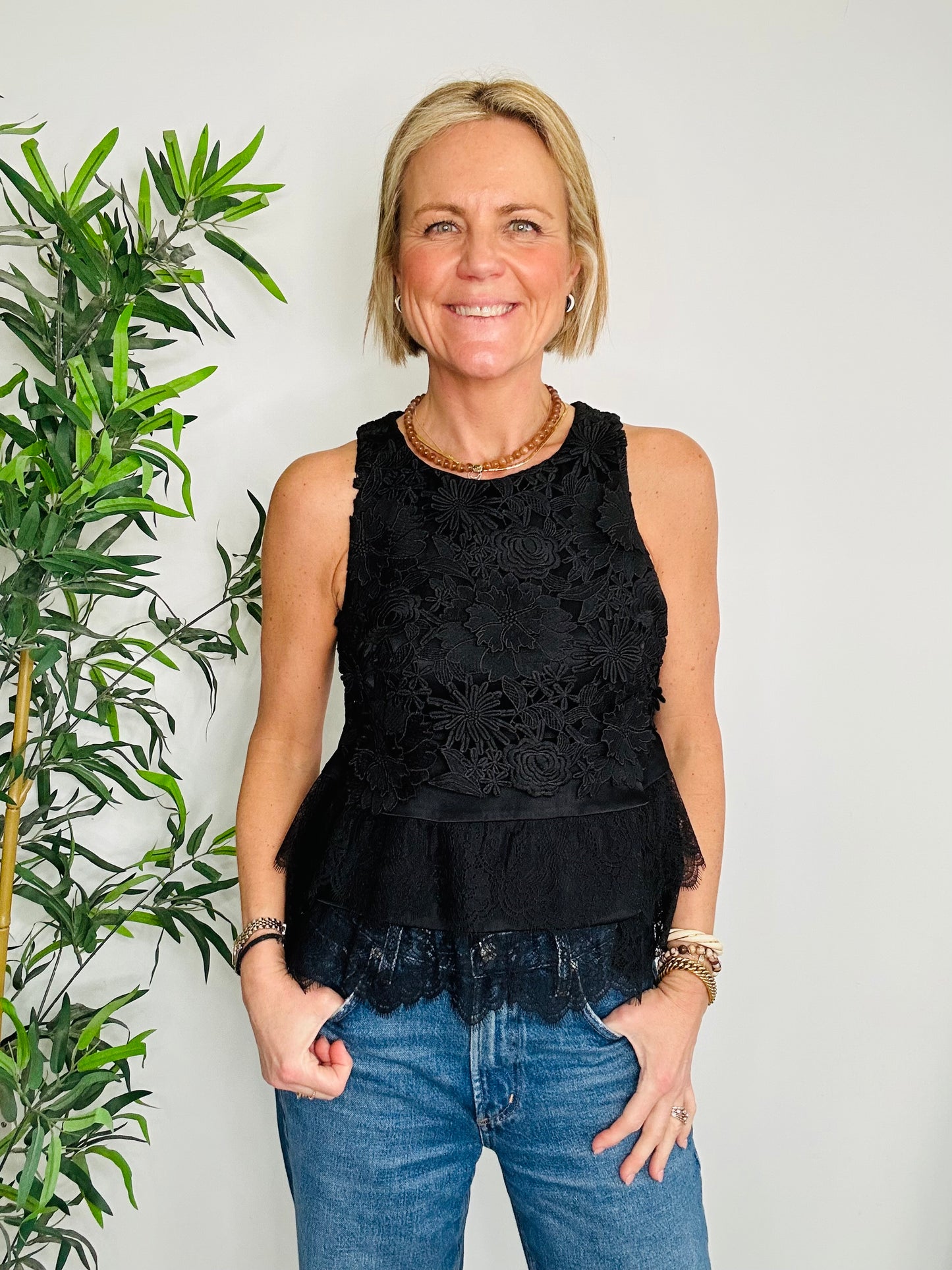 Crochet Lace Top - Size 34